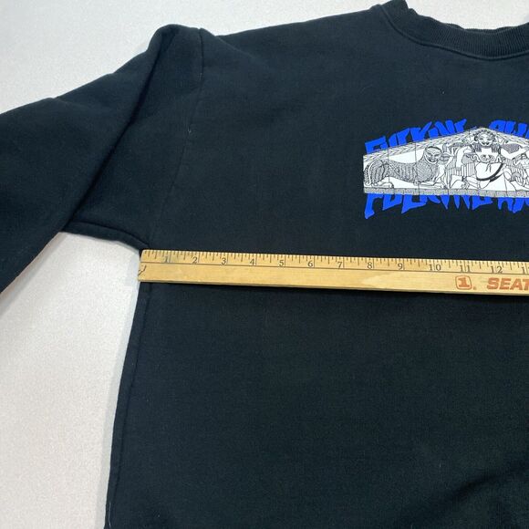 FuckingAwesome Pullover Sweatshirt Men XL Black Blue Greek Graphic Clean - Picture 6 of 15